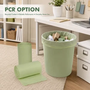 GRS Recycled PCR Home Trash Bags White Kitchen Liners Custom Size Thickness and Packaging Dual Factory Manufacturer