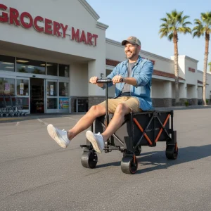 GT3 4WD Off Road Electric Folding Wagon Aerospace Grade Aluminum Alloy and Stainless Steel Frame Multifunctional Cart