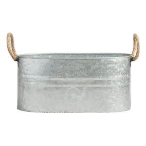 Galvanized Metal Bucket With Rope Handle