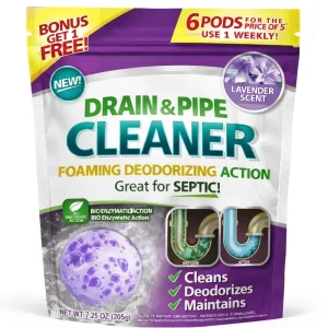 Garbage Disposal Drain Pipe Cleaner Disposable Foaming Odor Removal Lavender Scent 6 Pack OEM