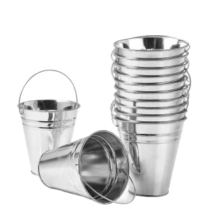 Garden Bucket Small Galvanized Metal Bucket Tin Pail