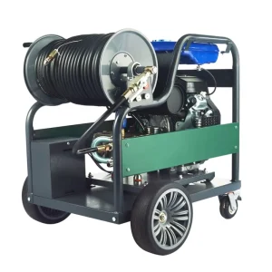 Gasoline Powered 200 Bar High Pressure Drain Cleaner with Engine Pump & Motor for Root Clog Removal in Sewers 1 Year Warranty