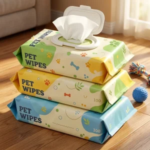 Gentle Alcohol Free with Flip Top Lid Supplier Premium Manufacturer Custom Logo Non Woven Cleansing Pet Wet Wipes