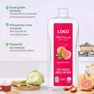 Gentle Foaming Grapefruit Fragrance Dishwashing Liquid 15 30% Active Ingredients for Sensitive Skin Tough Grease Deep Cleaning