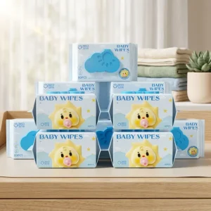 Gentle ISO FSC Certified Natural Non-Woven 80pcs Disposable Unscented Baby Wet Wipes