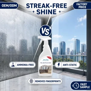 Glass Cleaner Spray Removes Fingerprints Smudges Dust Streak Free Shine Formula for Office Home Auto Glass Surface Custom Label