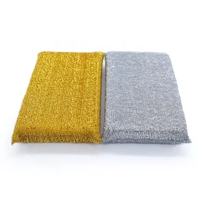 Gold Silver Color Reusable Dish Cleaning Sponge Scrubber Scouring Pad for Kitchen