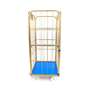 Golden Steel OEM ODM Q235 Four Wheel Zinc Galvanized Hotel Room Cleaning Laundry Cart Nestable Design 500kg Capacity