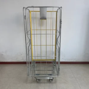 Golden Steel Q235 Four Wheel Hotel Room Cleaning Laundry Cart with Nestable Design 500kg Capacity and Sliding Wheels