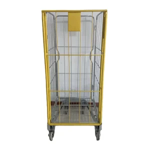 Golden Steel Q235 Zinc Galvanized Four Wheel Hotel Room Cleaning Laundry Cart Nestable Design 500kg Capacity