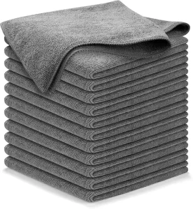 Gray Washable Microfiber Dish Cloth for Kitchen Car Lint Free Quick Dry Absorbent Cleaning Towel