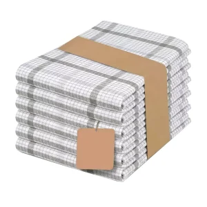Gray Woven Striped Cotton Eco-Friendly Kitchen Tea Towel and Dish Towel Factory Custom-made Soft Quick-drying