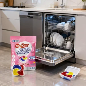 Grease-Fighting All-in-One Dishwasher Tablets, Lemon, 30+6 Pack