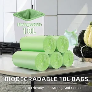 Green Degradable PE Large Disposable Trash Bags Customizable Size