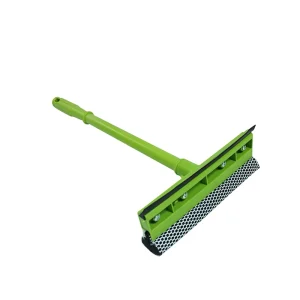 Green Plastic Handheld Car Glass Scraper Cleaning Wiper Window Cleaner Household Glass Squeegee Window Cleaner with Sponge