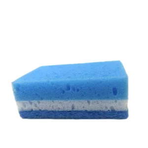 Green and Yellow Double-Sided Kitchen Cleaning Sponge Scrubber
