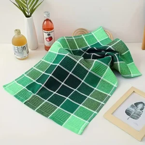 Grid Kitchen Cleaning Towel Ultra-Soft Absorbent Colorful Waffle Mesh Dish Towel 26.8 X 16.5 Inches Hand Wash Only