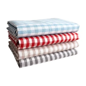 Grid Napkin Cloth Water Absorbent Dish Towel Custom Kitchen Cotton Tea Towel