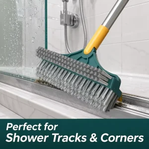 Grout Cleaning Brush with Detachable Long Handle and V-Shaped Bristles