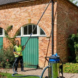 Gutter Cleaning Vacuum with High Reach Telescopic Pole for Roof Gutters Leaves and Outdoor Cleaning