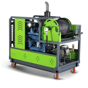 HD-45H110L Diesel 45HP 200 Bar 110L/min Triplex Pump Steel Frame Sewer Jetting Machine