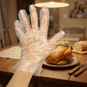 HDPE Clear Polythene Disposable Plastic Gloves