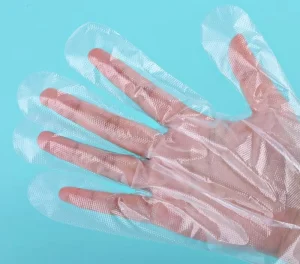 HDPE Disposable Gloves Food Grade Transparent Thickened Plastic Film Catering Commercial Use