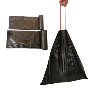 HDPE LDPE PE Plastic Drawstring Trash Bags on Roll for Home Use