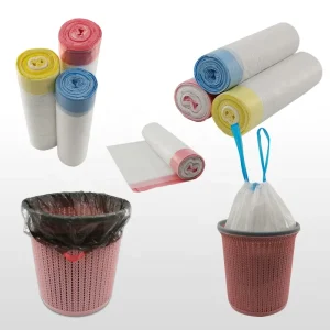 HDPE Plastic Drawstring Garbage Bags Multi Size PE Trash bags For Office Kitchen Bedroom Waste Bin Poly Wastebasket Bags