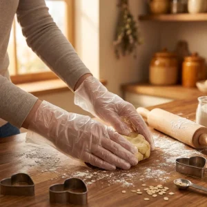 HDPE Thick Disposable Waterproof Lightweight Food Grade Gloves Hygienic & Odorless for Kitchen Cleaning and Food Prep