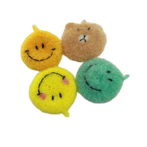 Hand-Crochet Acrylic Red Smile Dish Scrubber Sponge