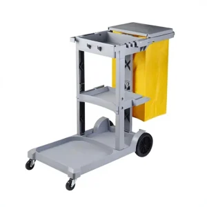 Hand Push Hospital Hotel Commercial Janitorial Cleaning Mobile Trolley Durable Cart