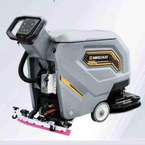Hand-Push Small Electric Battery-Operated Commercial Wet-Dry Floor Scrubber with 28 gal Hopper, 1000W