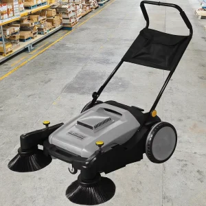 Hand-Push Walk-Behind Floor and Road Sweeper with Plastic Brush