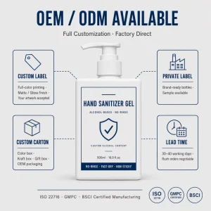 Hand Sanitizer Gel 500ml Pump Bottle Alcohol Antibacterial Waterless Wash Free for School Office Restaurant Hotel