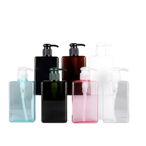 Hand Sanitizer Lotion Multi Color PETG Plastic Square Pump Bottles Empty Cosmetic Jar Refillable Shampoo Skin Care Serum