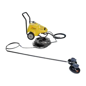 Hand held Telescopic Pole Solar Panel Cleaning Equipment Rotating Brushes with High Pressure Water Pump for Solar Power System