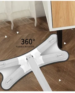 Handfree Long Handle X Type Rotating Mop 360 No Dead Angle Cleaning Replaceable Microfiber Pad Avoids Direct Touch Lightweight