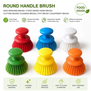 Handheld Cleaning Brush Kitchen Cleaning Tools Rectangular Dish Brush Grout Brush with TPR Handle Limescale & Dirt Removal