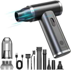 Handheld Cordless 110000 RPM Vacuum Cleaner and Air Duster, 2-in-1, for Computer and Keyboard Cleaning