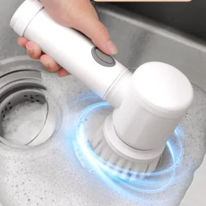 Handheld Cordless Electric Spin Scrubber with Replaceable Brush Heads