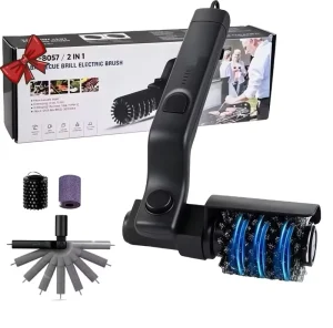 Handheld Electric BBQ Brush and Grill Cleaner Set with Long Handle, Waterproof