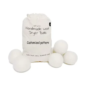 Handmade Wool Dryer Balls Quick Dry Ecological Fabric Softener XL Size 7cm Diameter for Washing Machine Laundry Ball & Discs
