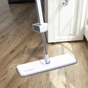 Hands-Free 360-Degree Rotating Flat Steel Squeeze Mop with Super Absorbency and 2 Mop Heads