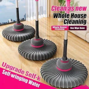 Hands-Free Automatic Water-Wringing Mop with Anti-Wear Mop Head for Floor Cleaning