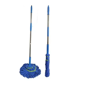 Hands-Free Cotton Yarn Mop Sliding Wringing Spin Dry Mop for Bathroom Use