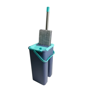 Hands-Free Flat Floor Mop and Bucket Set Self-Cleaning System with Washable Microfiber Pads for Home and Professional Use
