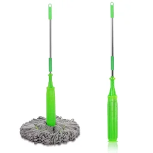Hands Free Self Wringing Microfiber Flat Mop 360 Rotating Wet and Dry Floor Cleaning Mop for Household Tile Laminate