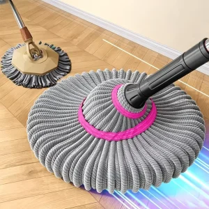 Hands Free Self Wringing Mop Super Absorbent Wet Dry Use Long Handle Floor Cleaning Mop for Household Daily Cleaning