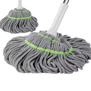 Hands-Free Self-Wringing Rotating Chenille Mop with Long Extendable Handle for Home Use